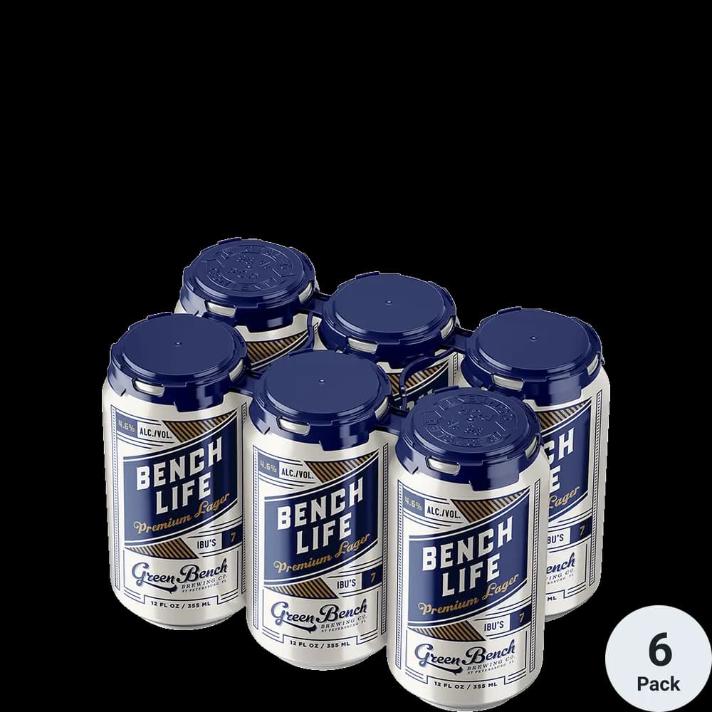 Bench Life Green Bench Lager 6PK/CANS