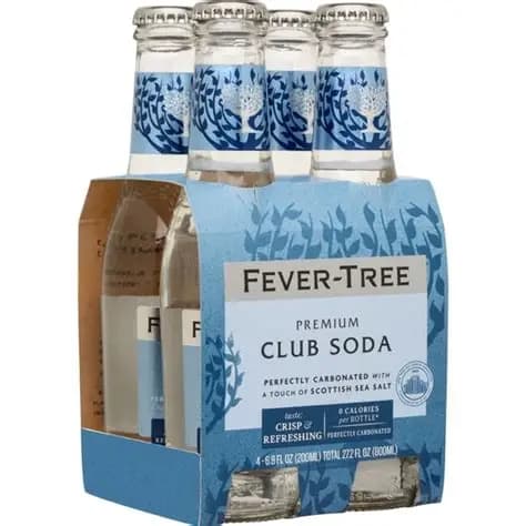 Fever Tree Club Soda 4 Pack 200 Ml Bottles