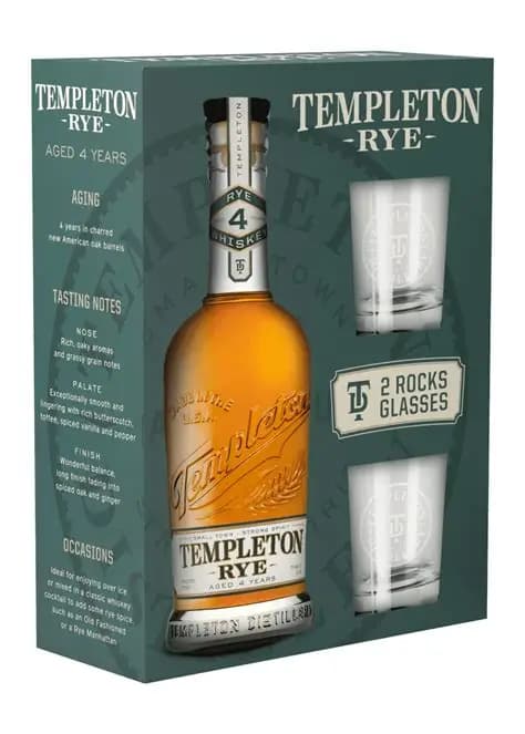 Templeton Rye 4YR Whiskey Gift Set 750ML