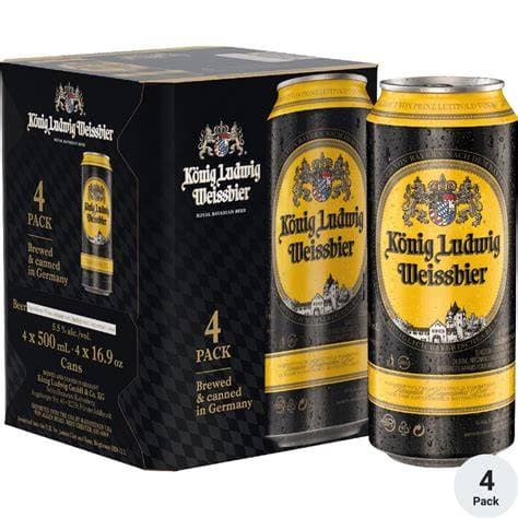 Warsteiner Konig Ludwig Weissbier 4 Pack