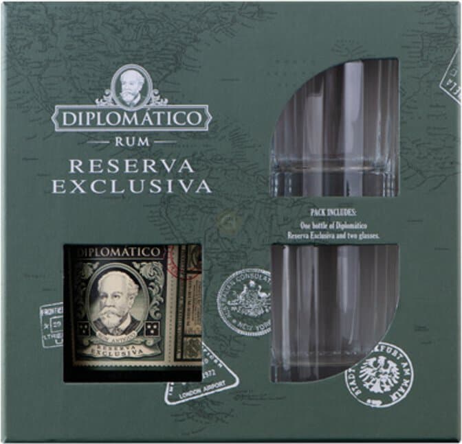 Diplomatico Rum Exclusiva Gift Set 2 Glasses 750ML