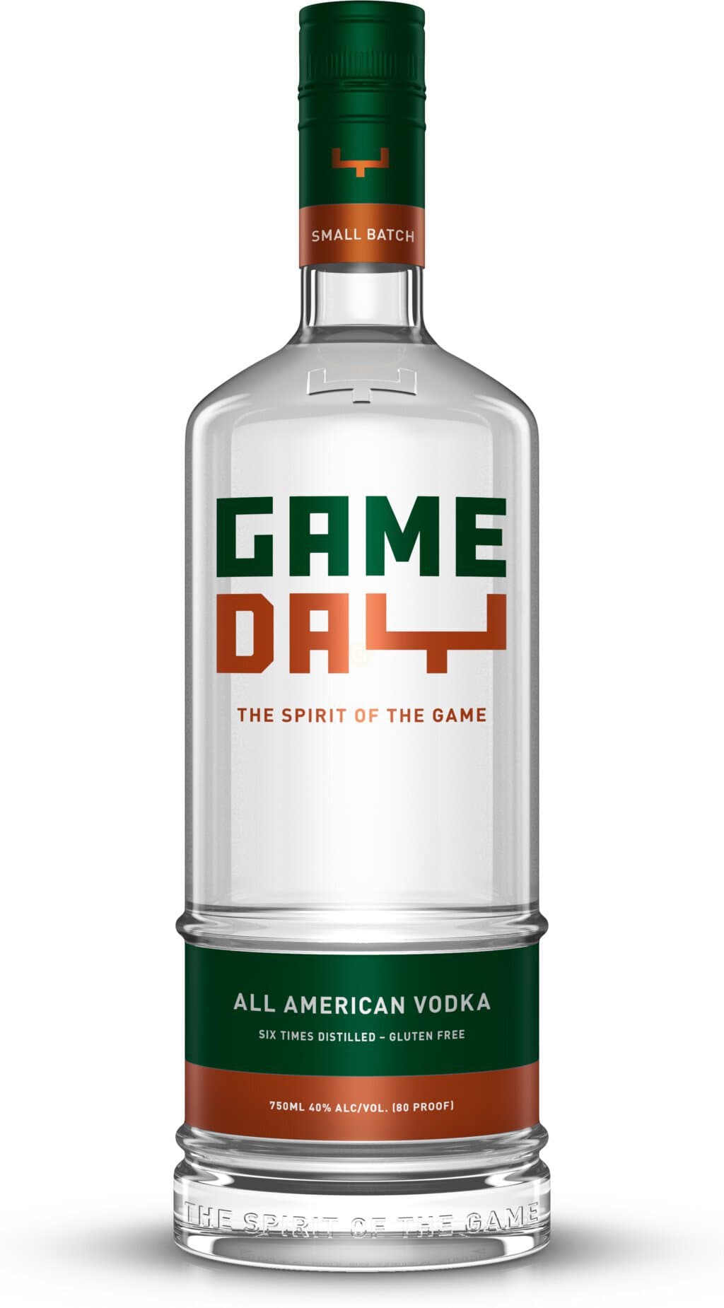 Gameday Green & Orange Vodka 750ML Gluten Free