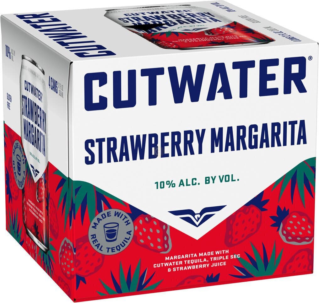 Cutwater Strawberry Margarita 4PK 12OZ/355 Ml Can